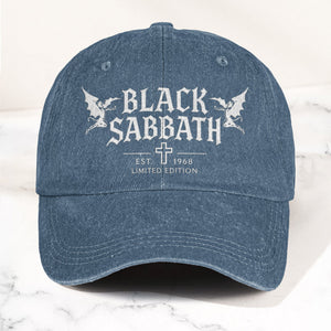 Black Sabbath Band Logo Est 1968 Denim Cap Retro Vintage Dad Cap Gift For Dad (With Box)