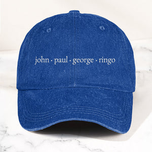 John Paul George Ringo Denim Cap Minimalist Beatles Dad Hat Gift ( With Box)
