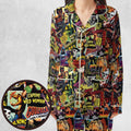 Fright Night Halloween Retro Horror Characters Collage Pajamas Set