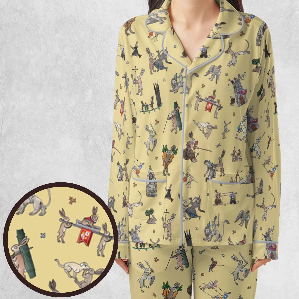 Killer Rabbit The Medieval Marginalia Pajamas Set