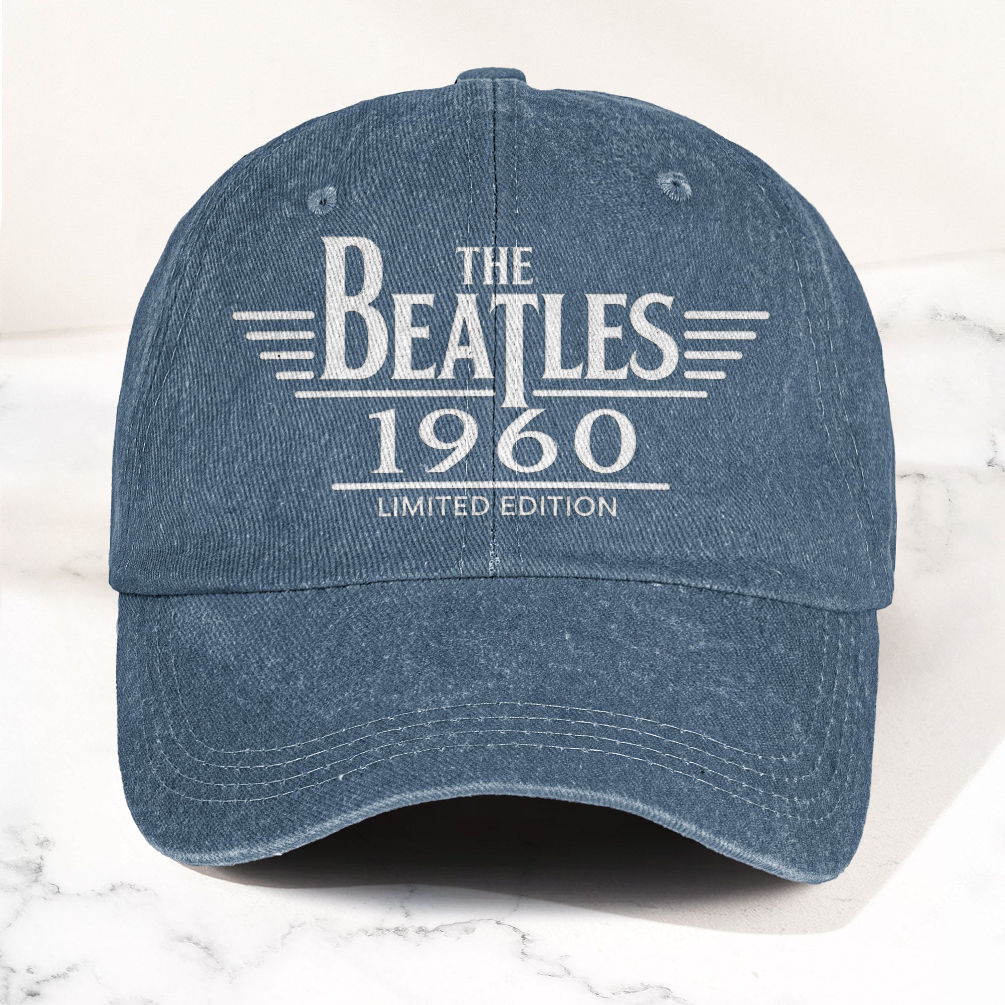 The Beatles Band Logo 1960 Denim Cap Vintage Dad Cap Gift For Dad (With Box)