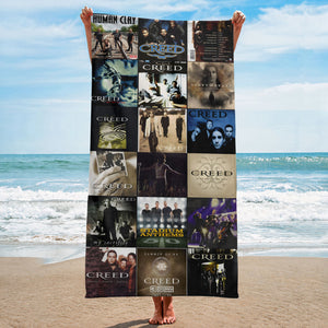 Creed Beach Towel Album Cover Collage Classic Rock Towel