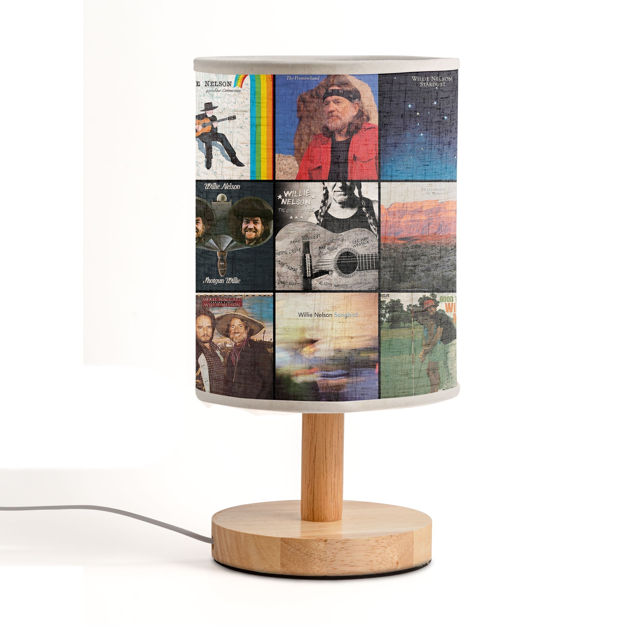 Willie Nelson Fabric Lamp Country Legend Album Art Collection