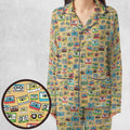 80s Playlist Pattern Pajamas Set