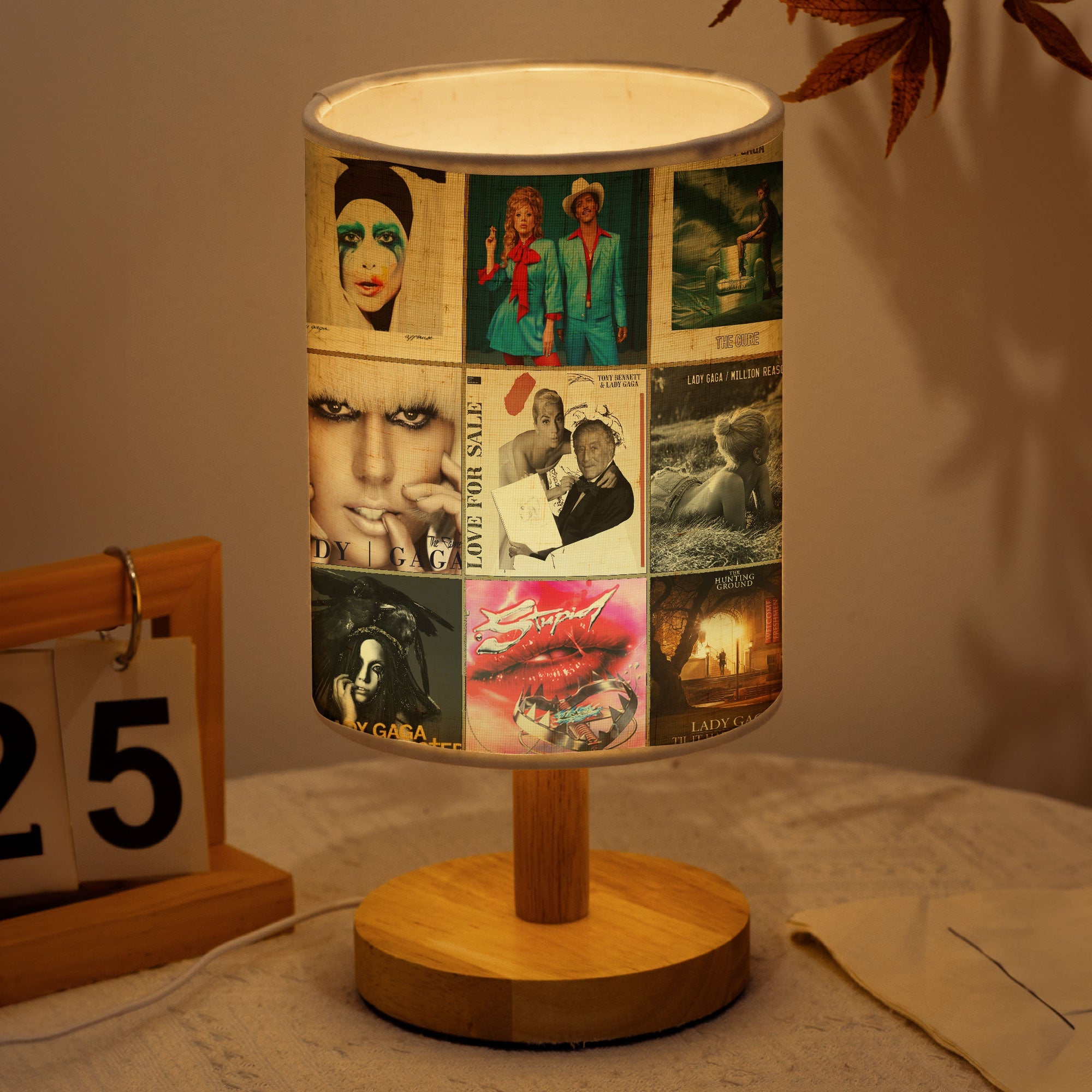 Lady Gaga Album Collage Lamp Pop Icon Night Light for True Little Monsters