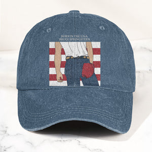 Born in the U.S.A Bruce Springsteen Denim Cap Retro Music Fan Merch Cap Gift For Dad (With Box)