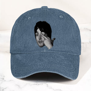 Paul McCartney Vintage Portrait Denim Cap The Beatles Retro Dad Hat ( With Box)