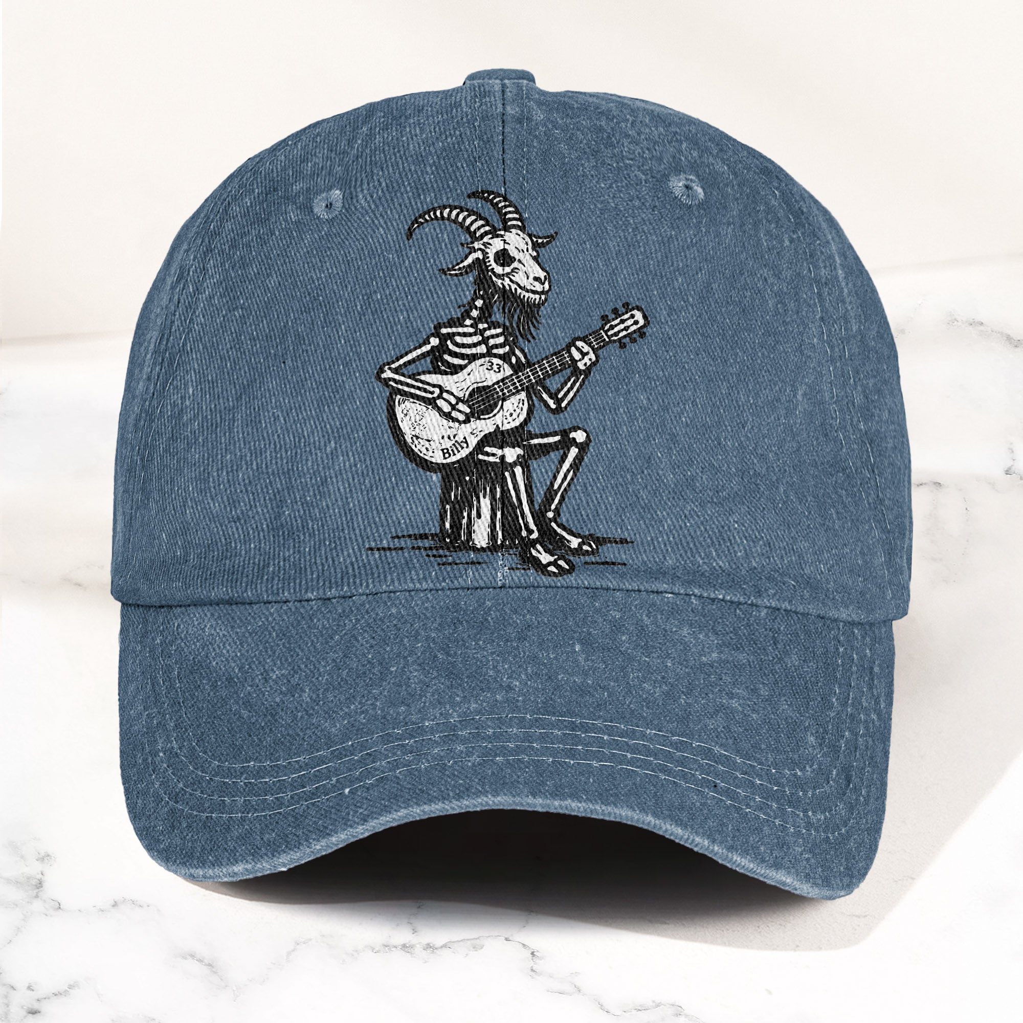 Billy Strings GoatSkeleton Guitarist Graphic Music Merch Denim Cap Retro Vintage Dad Cap Gift For Dad (With Box)