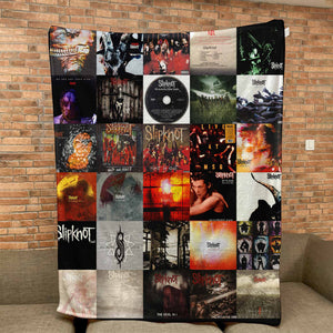 Slipknot Sherpa Blanket Iconic Album Cover Collage Cozy Throw for Metal Fans
