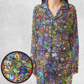 80s Throwback Cartoon Pattern Pajamas Set