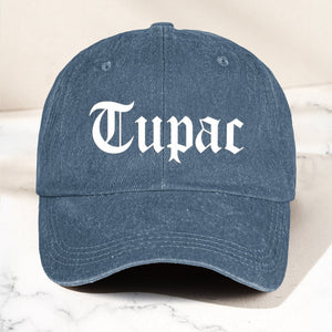 2Pac Denim Dad Cap Classic Old English Logo Design ( With BOX)