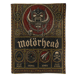 Motorhead Sherpa Blanket Snaggletooth Warpig Stained Glass Heavy Metal Blanket