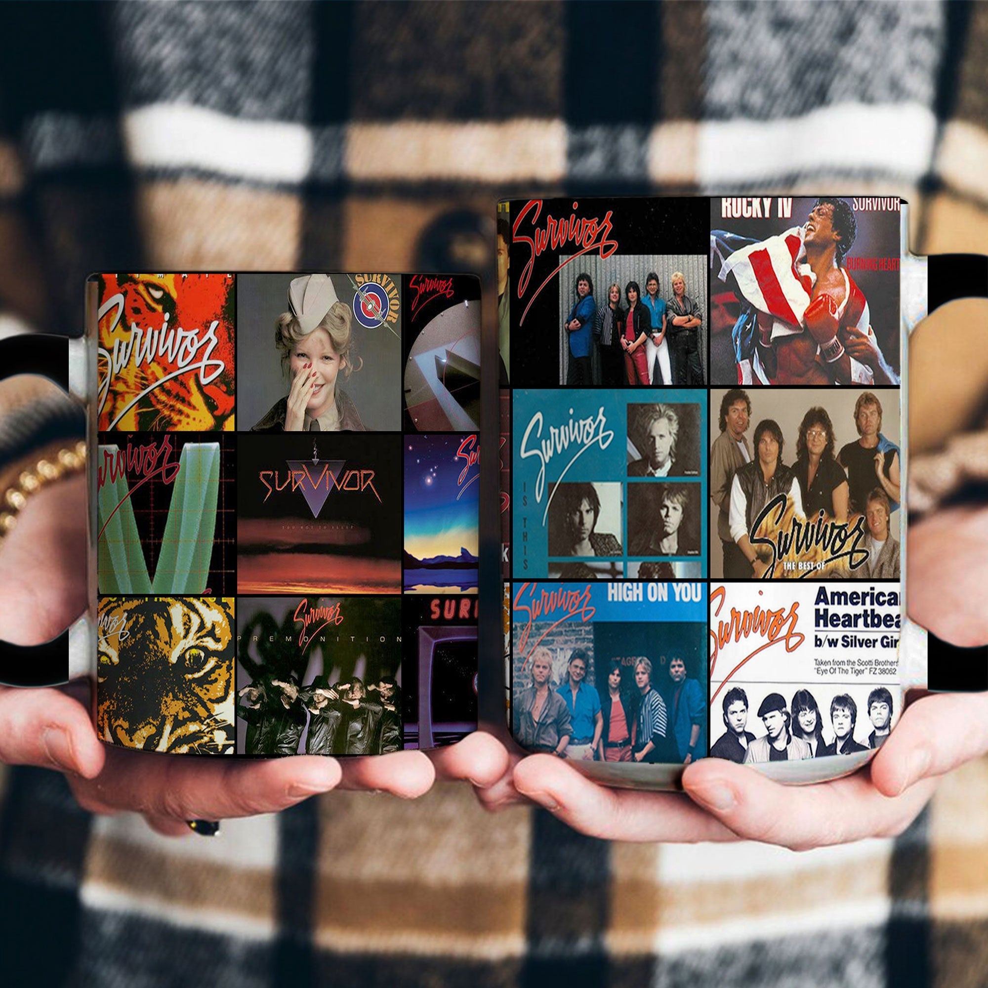 Survivor Accent Mug Classic Rock Album Cover Collage Gift