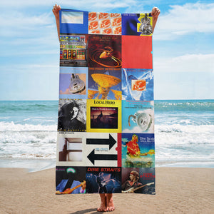 Dire Straits Beach Towel Album Cover Collage Classic Rock Towel