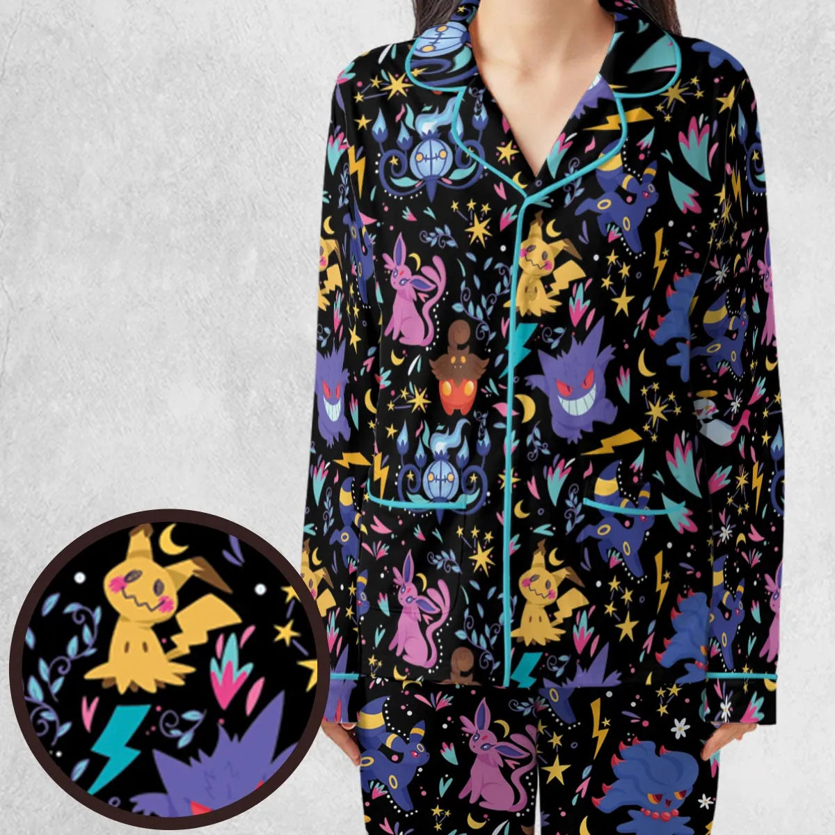 Ghost Buddies Cottagecore Pokemon Patterns Pajamas Set