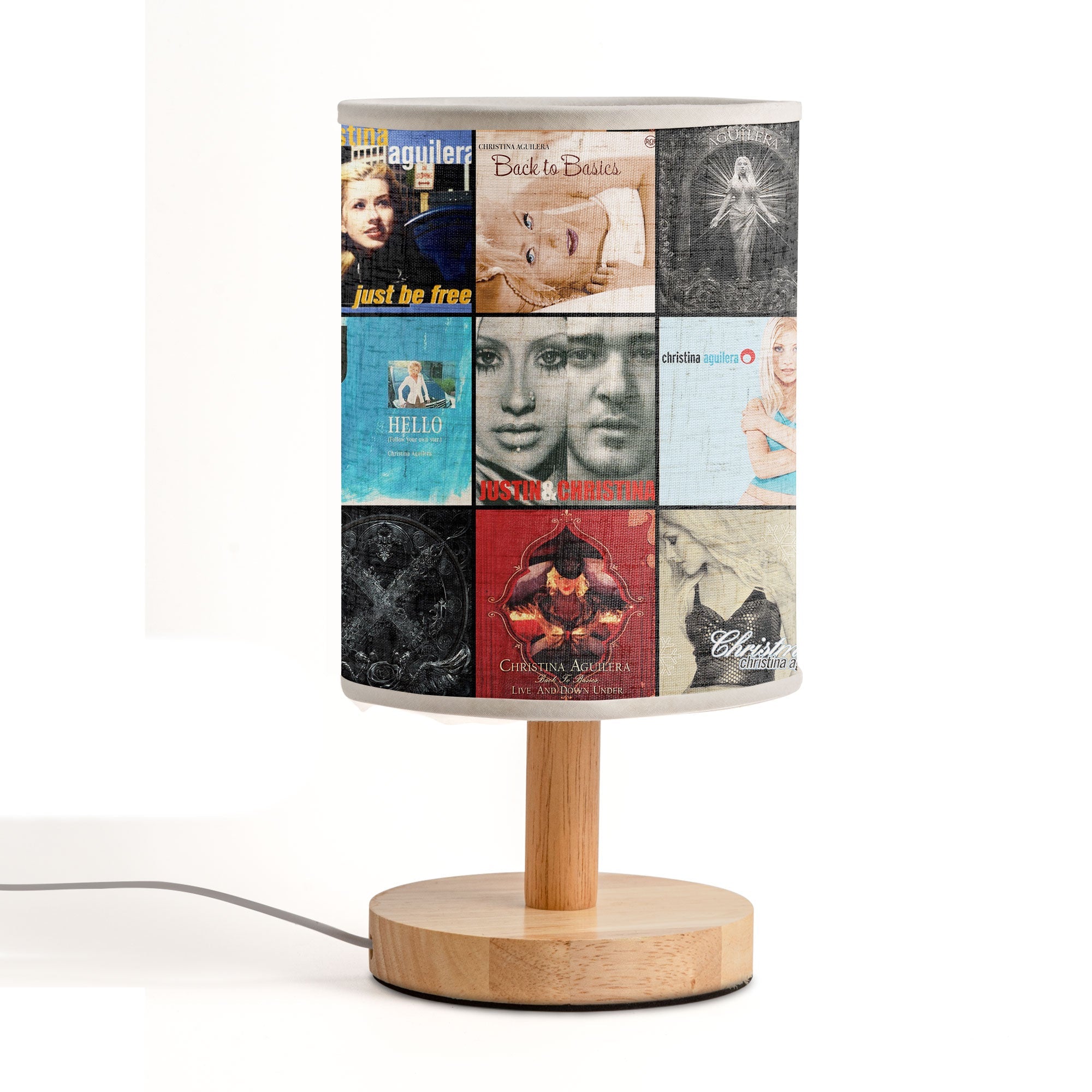 Christina Aguilera Album Collage Lamp Pop Diva Nostalgia Light for Music Lovers