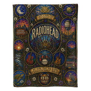 Radiohead Sherpa Blanket Modified Bear Stained Glass Blanket