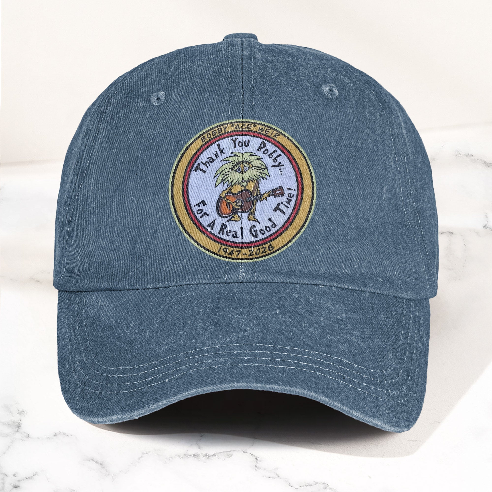 Bobby "Ace" Weir Denim Cap Retro Bob Weir Tribute Merch Hat Gift For Dad (With Box)