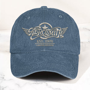 Aerosmith Est 1970 Limited Edition Denim Cap Vintage Dad Cap Gift For Dad (With Box)