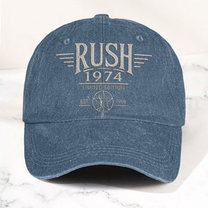 Rush 1974 Starman Logo Denim Cap Vintage Dad Cap Gift For Dad (With Box)