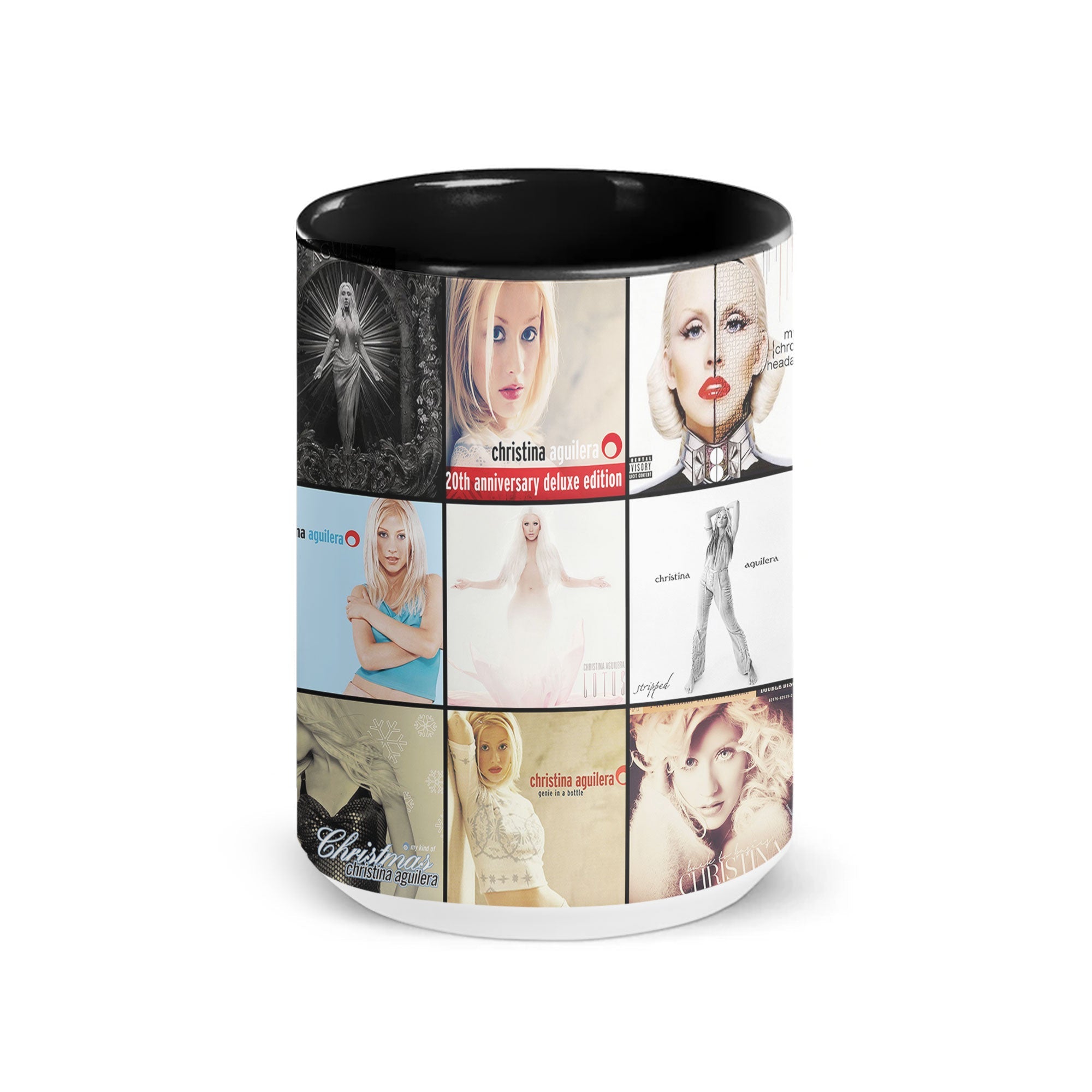 Christina Aguilera Accent Mug Pop Icon Album Cover Collage Gift