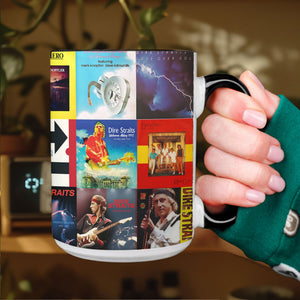 Dire Straits Accent Mug Classic Album Cover Collage Gift