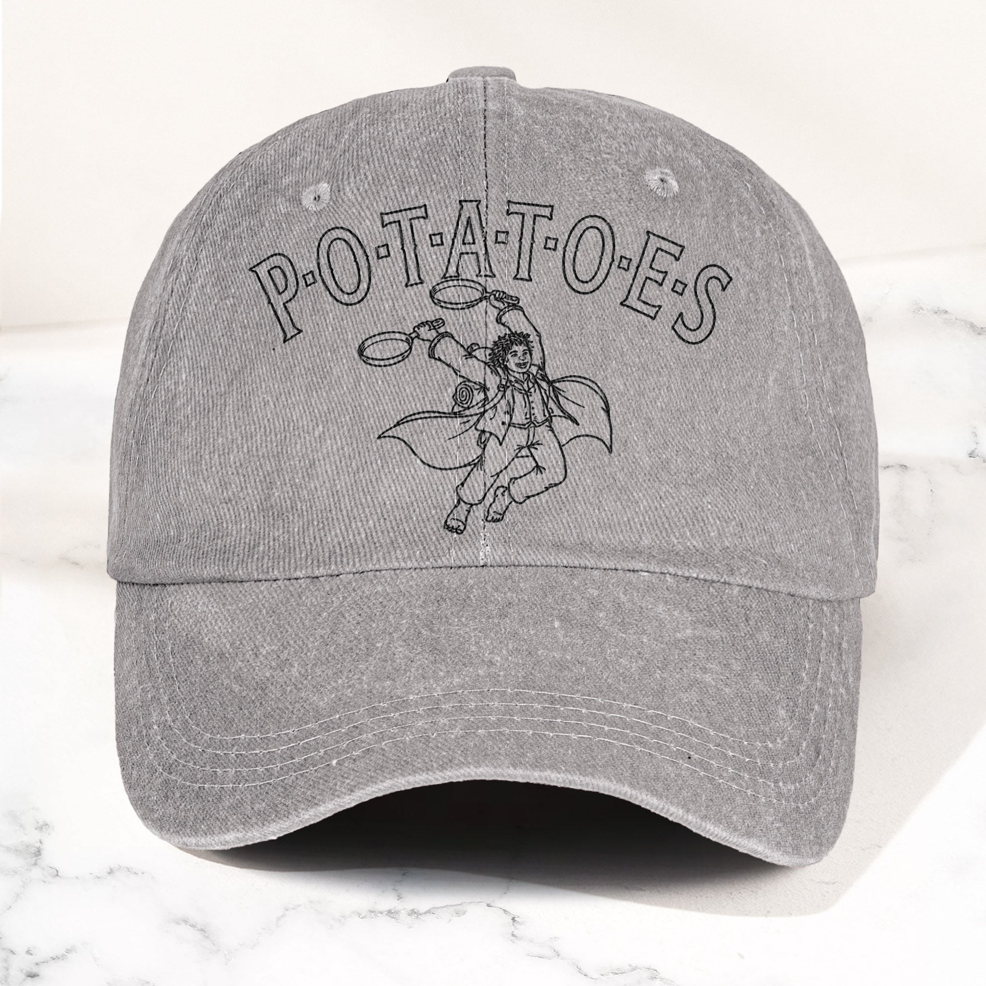 Swan Fall Potatoes Samwise Gamgee Denim Cap Led Zeppelin Inspired Retro Vintage Dad Cap Gift (With Box)
