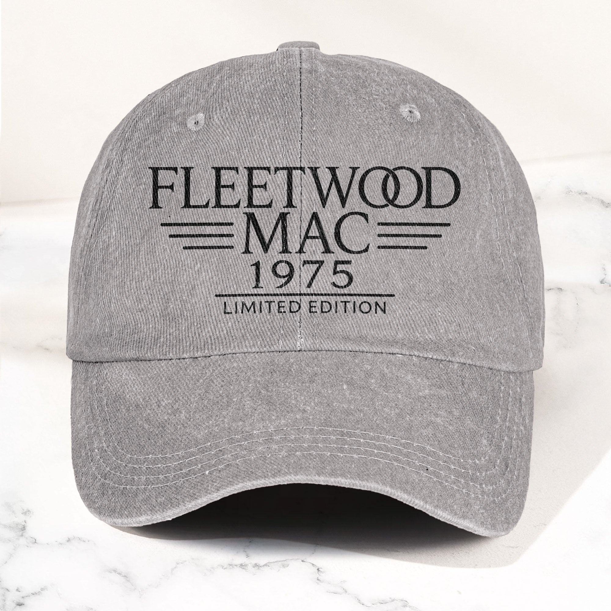 Fleetwood Mac Band Logo Est 1975 Denim Cap Vintage Dad Cap Gift For Dad (With Box)