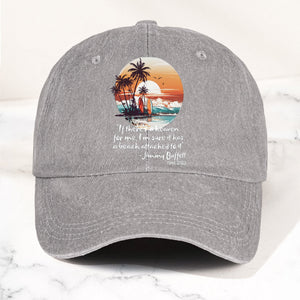 Jimmy Buffett Beach Quote Denim Dad Cap Vintage Washed Tropical Hat