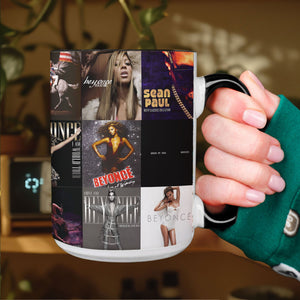 Beyoncé Accent Mug Iconic Album Cover Collage Gift for Pop & R&B Fans