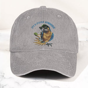 It's 5 O'Clock Somewhere Denim Cap Retro Jimmy Buffett Tribute Dad Baseball Cap (With Box)