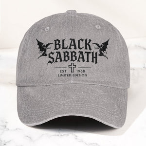 Black Sabbath Band Logo Est 1968 Denim Cap Retro Vintage Dad Cap Gift For Dad (With Box)