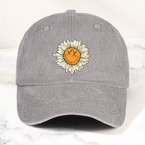 Blink-182 Denim Cap Sunflower Smiley Aesthetic Dad Hat (With Box)