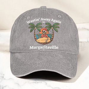 Wastin' Away Again in Margaritaville Denim Cap Retro Jimmy Buffett Inspired Dad Hat (With Box)