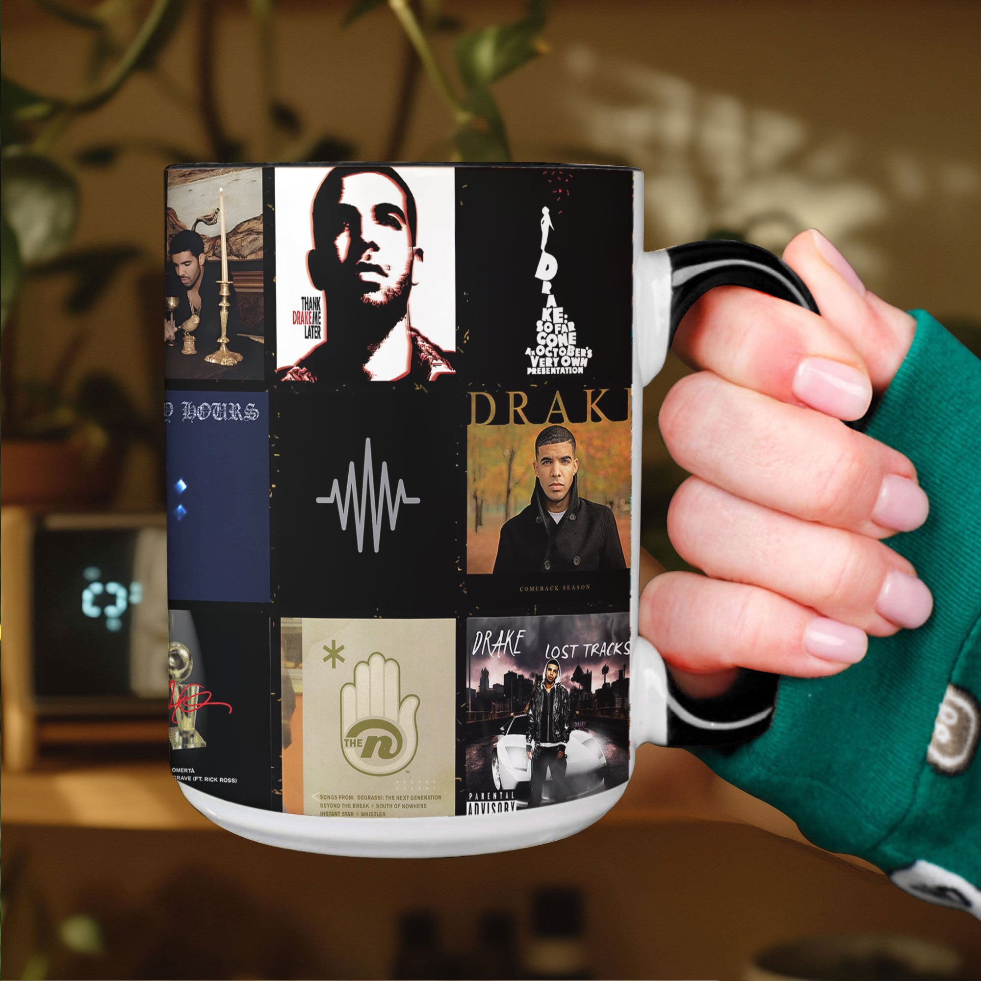 Drake Accent Mug Iconic Album Cover Collage Gift for Hip-Hop & R&B Fans