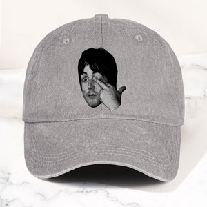 Paul McCartney Vintage Portrait Denim Cap The Beatles Retro Dad Hat ( With Box)