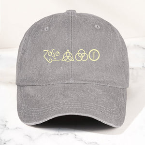 Led Zeppelin Denim Cap ZoSo Symbols Minimalist Dad Hat ( With Box)