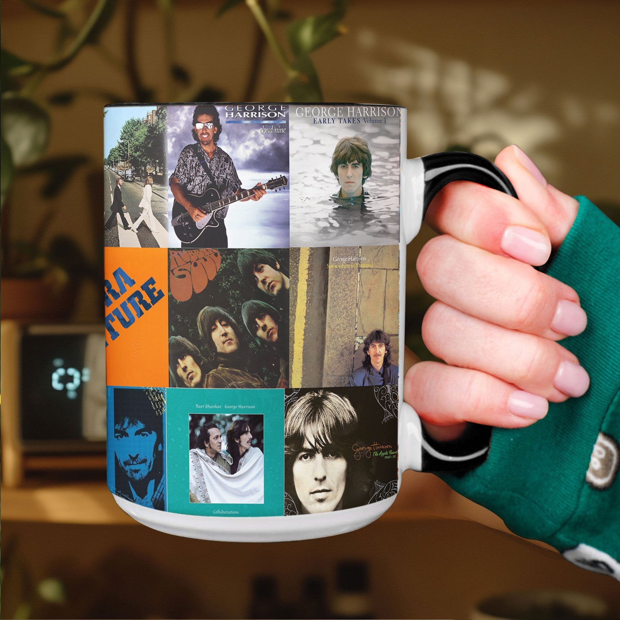 George Harrison Accent Mug Classic Album Cover Collage Gift for Beatles & Solo Fans