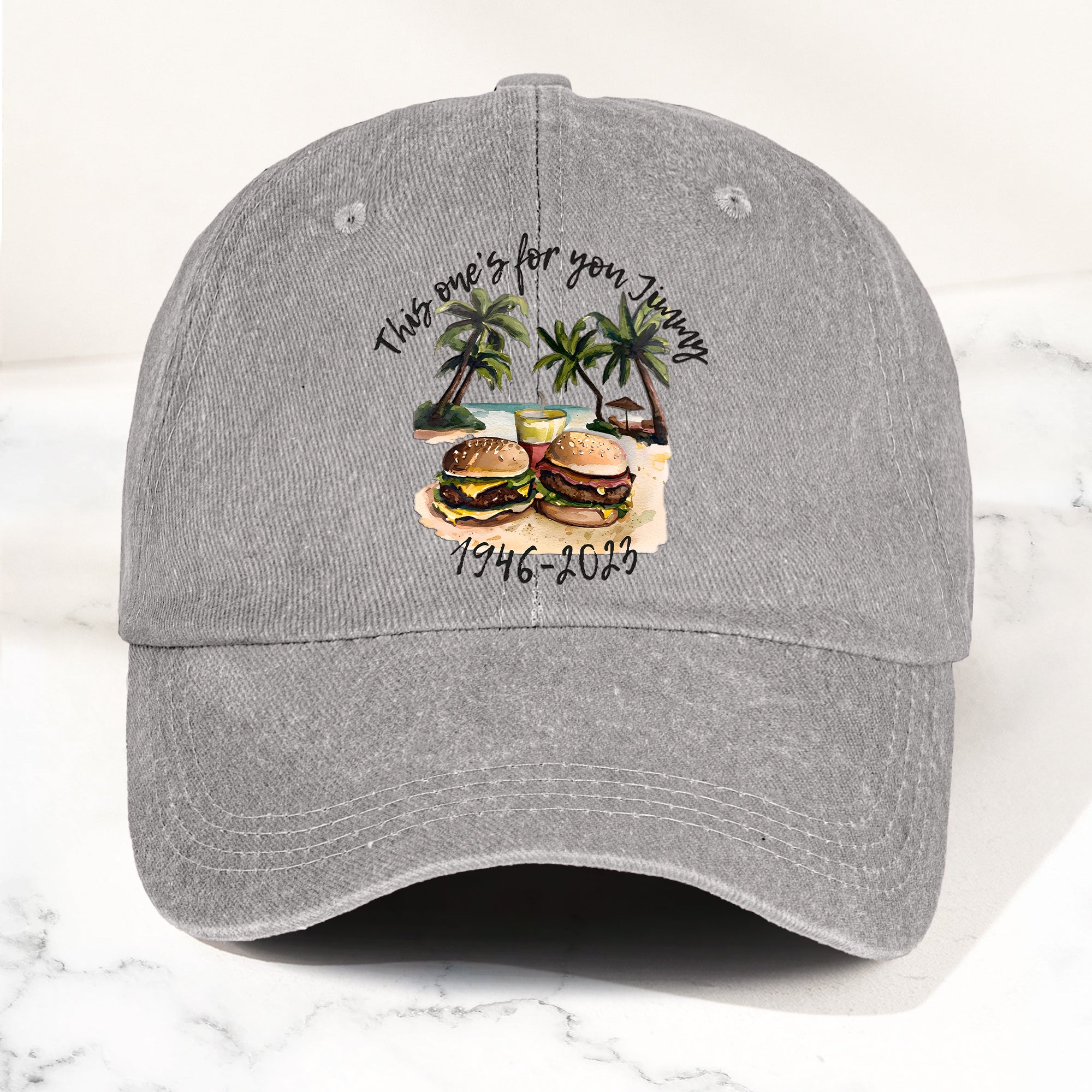 Jimmy Buffett Tribute Denim Dad Cap "This One’s For You Jimmy" Vintage Hat