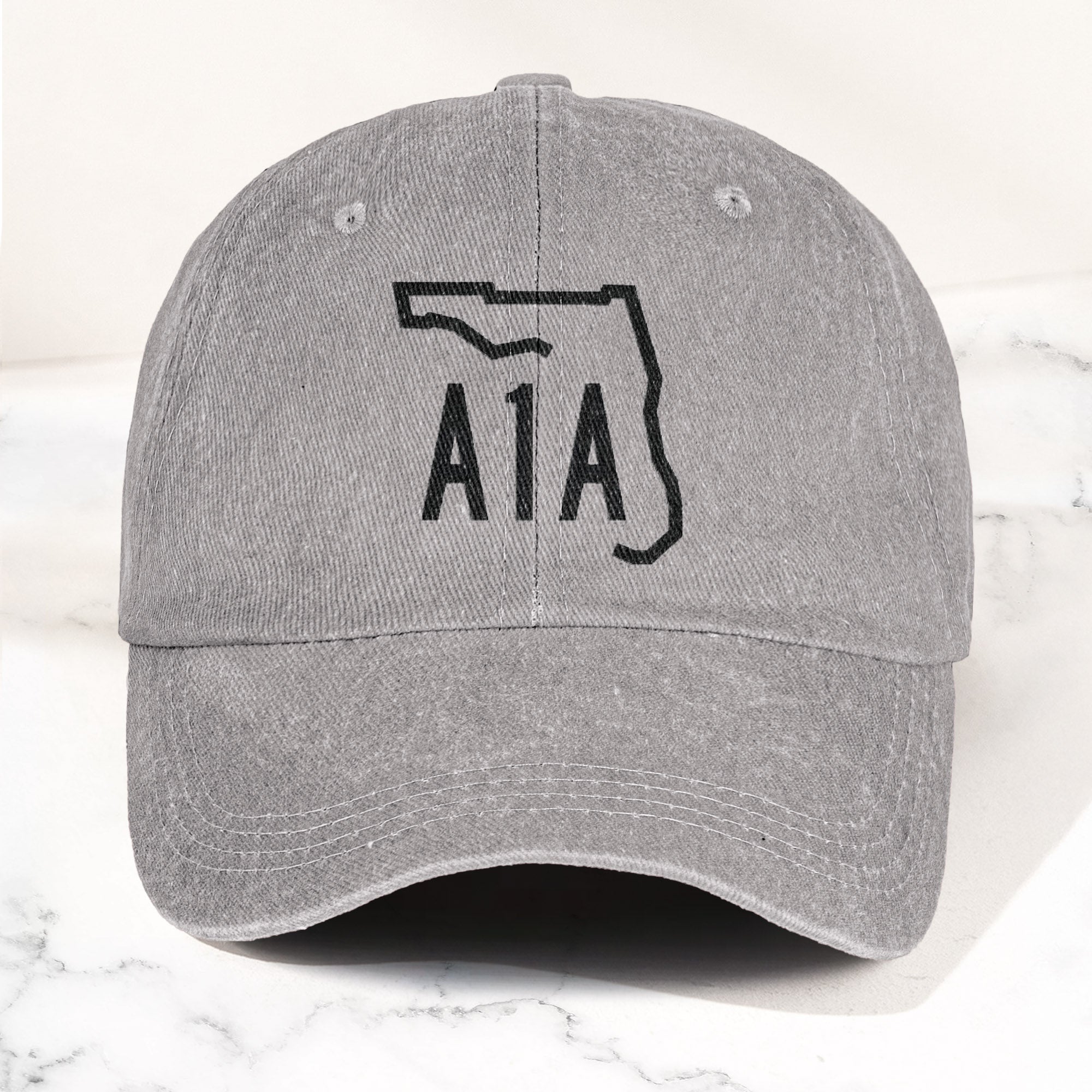 A1A Highway Sign Florida Denim Cap Retro Jimmy Buffett Inspried Hat (With Box)