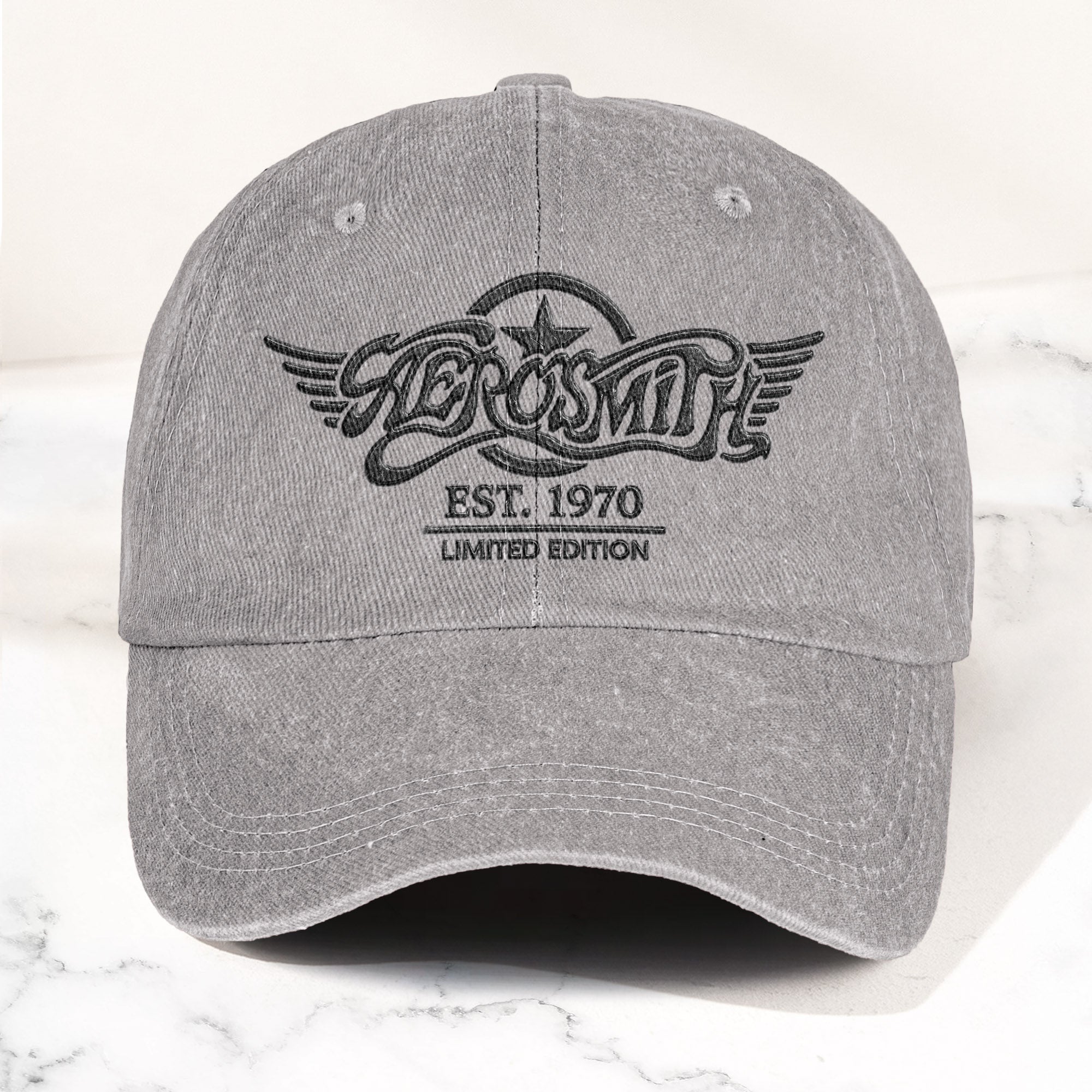 Aerosmith Est 1970 Limited Edition Denim Cap Vintage Dad Cap Gift For Dad (With Box)