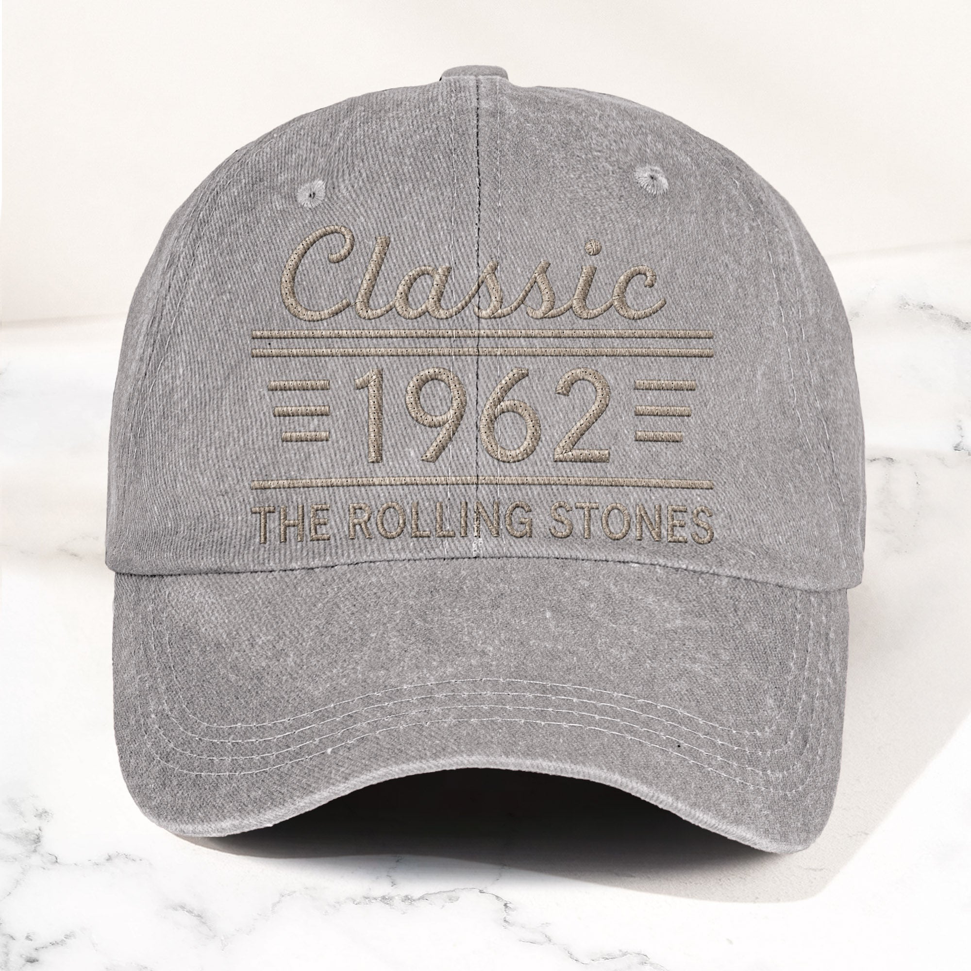 The Rolling Stones Classic 1962 Est Rock And Roll Band Music Merch Denim Cap Retro Vintage Dad Cap Gift For Dad (With Box)