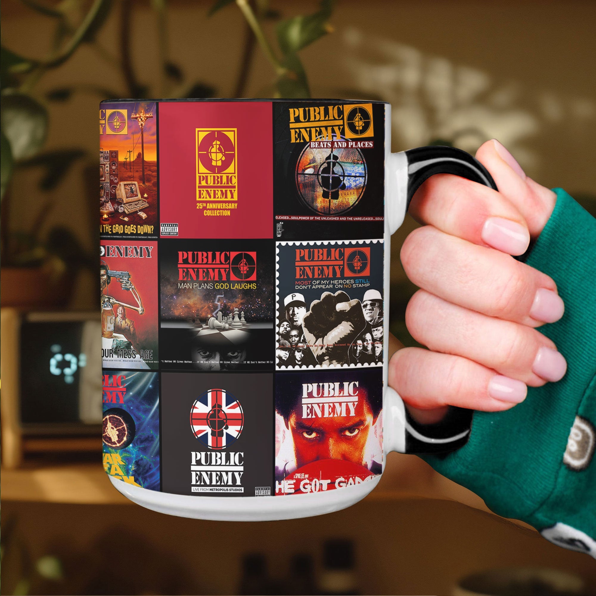 Public Enemy Accent Mug Iconic Album Cover Collage Gift for Hip-Hop Fans