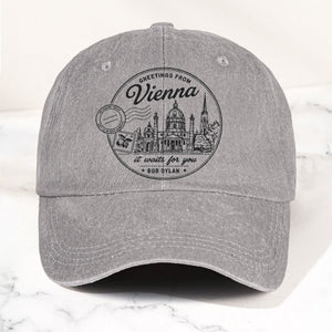 Bob Dylan Vienna It Waits For You Denim Cap Retro Vintage Dad Cap Gift For Dad (With Box)