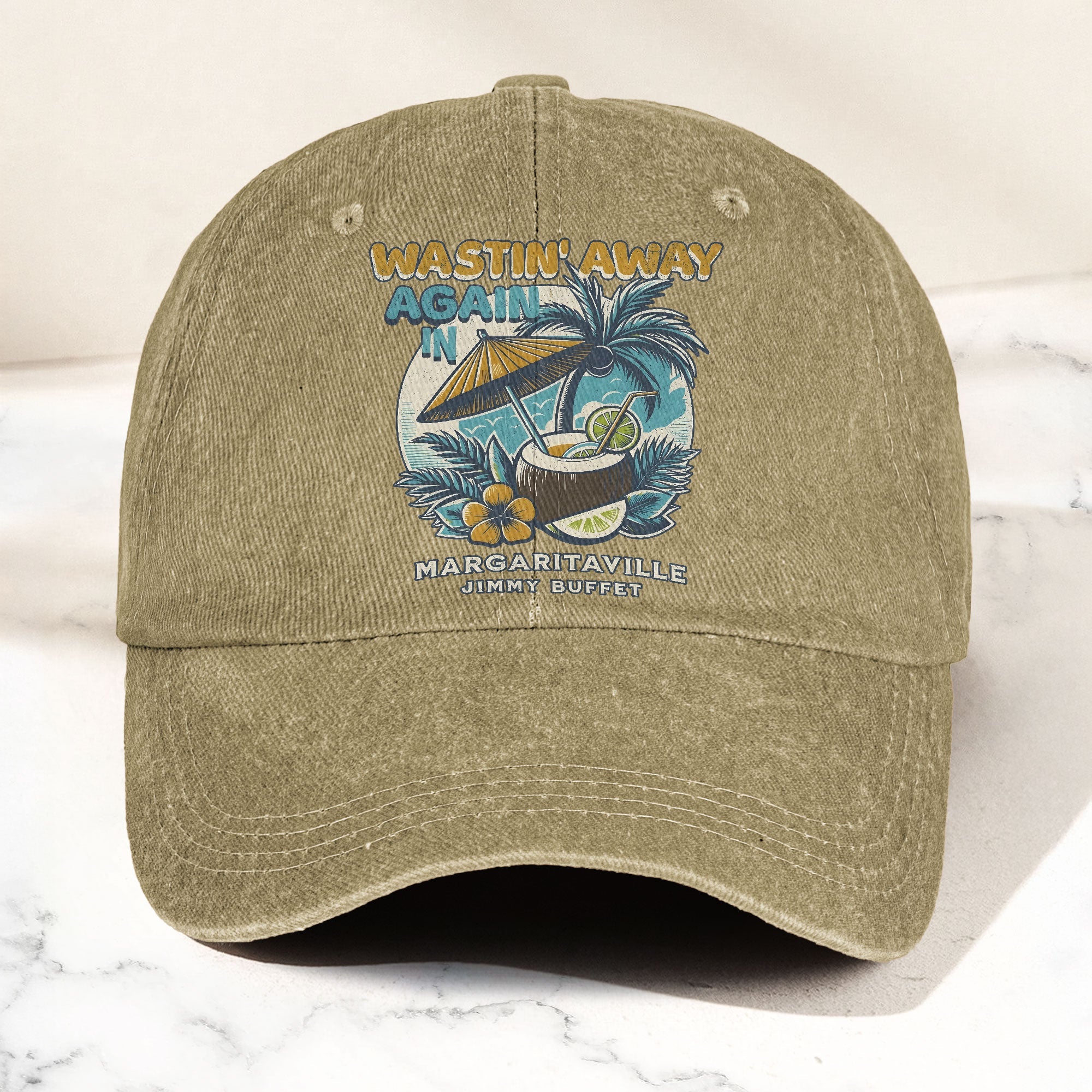 Margaritaville Denim Cap Retro Jimmy Buffett Inspired Dad Hat (With Box)