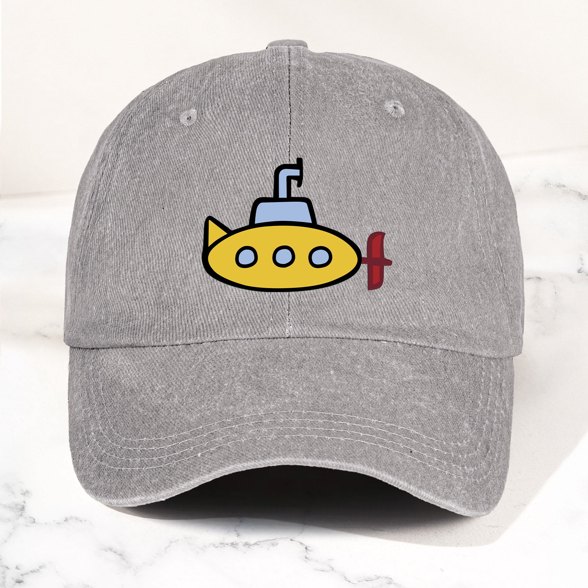 The Beatles Denim Cap Yellow Submarine Minimalist Dad Hat ( With Box)