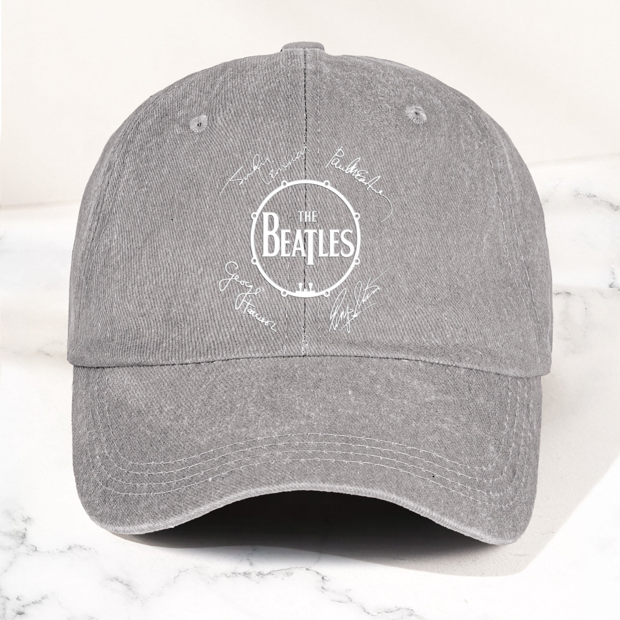 The Beatles Denim Dad Cap Classic Drum Logo Signature Design ( With BOX)