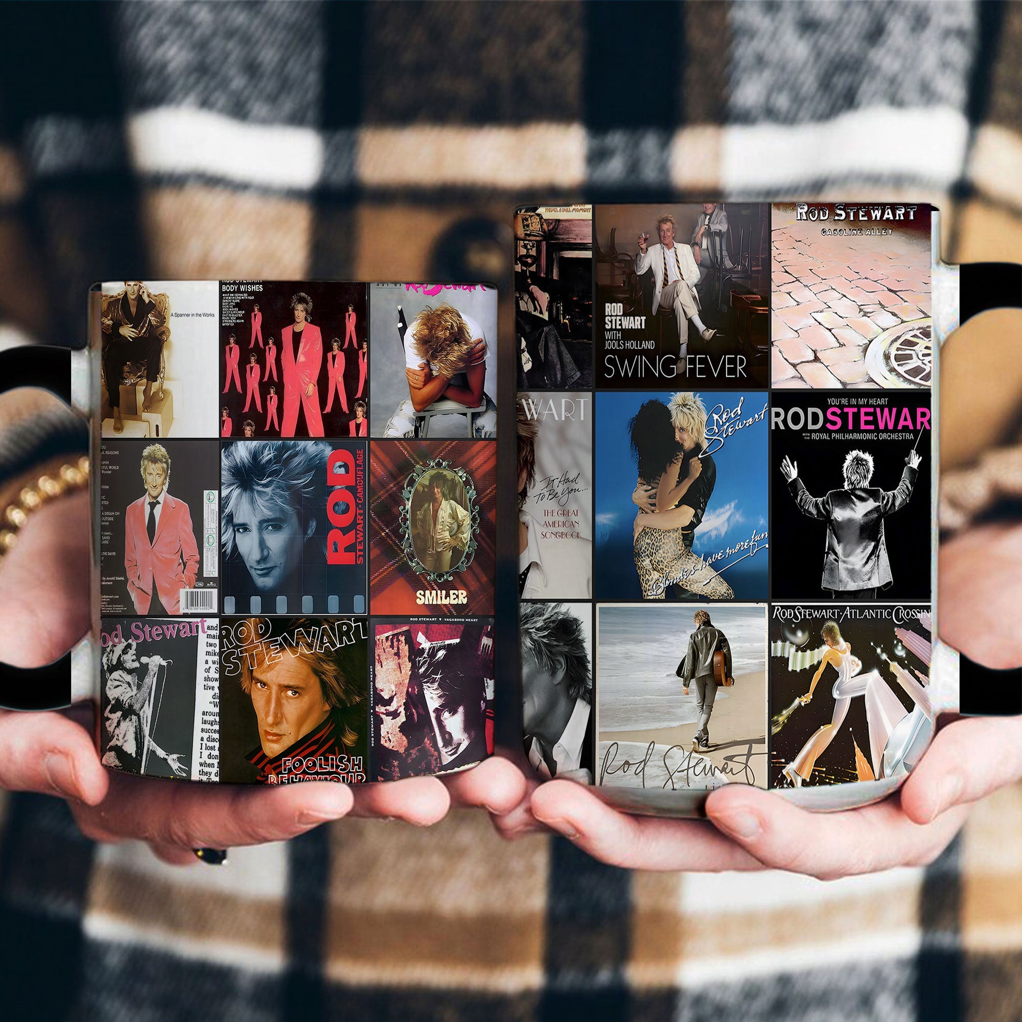 Rod Stewart Accent Mug Iconic Album Cover Collage Gift