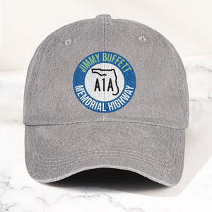 Jimmy Buffett A1A Memorial Highway Denim Cap Retro Jimmy Buffett Tribute Dad Hat (With Box)