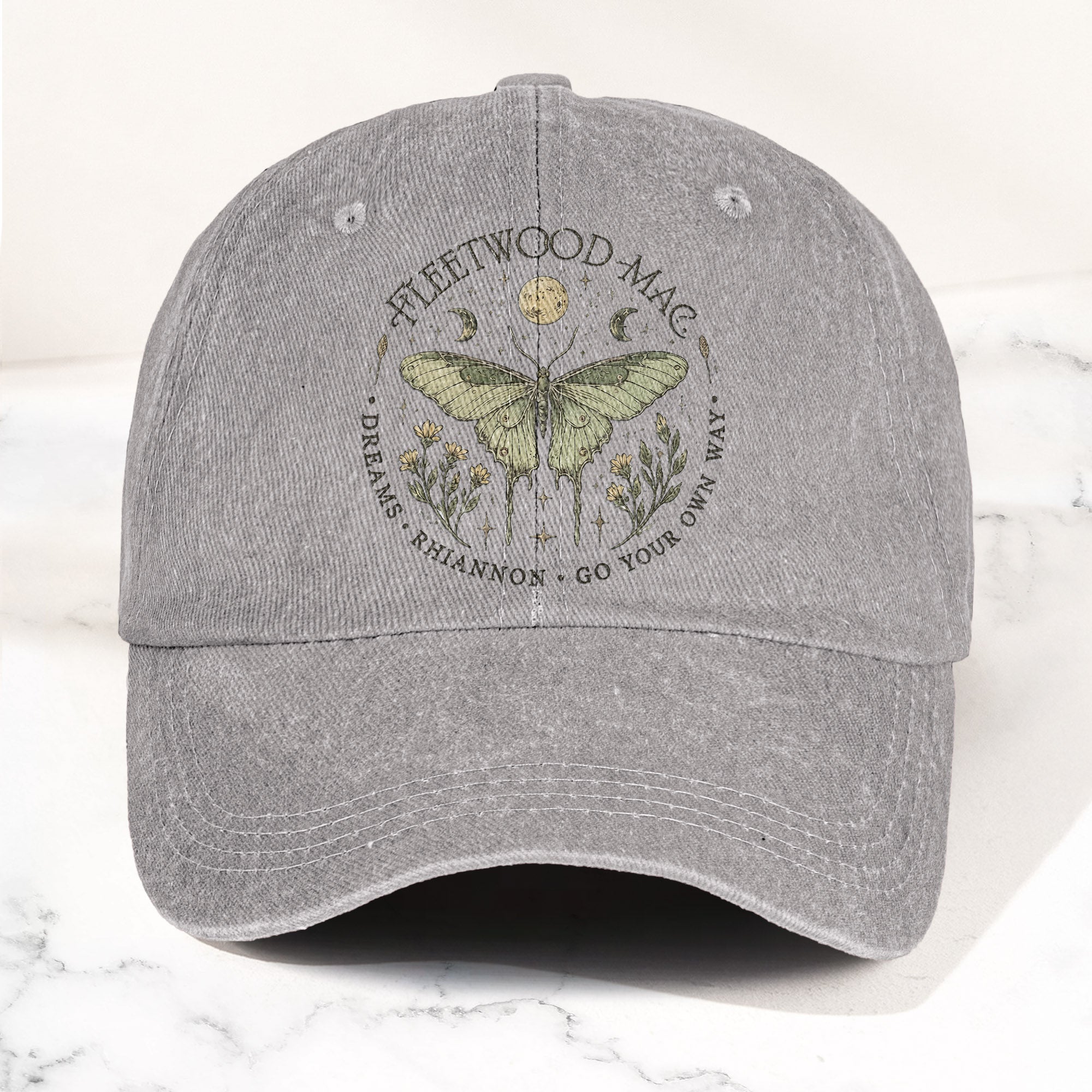 Fleetwood Mac Butterfly Mystical Graphic Vintage Denim Cap Retro Dad Cap (With Box)
